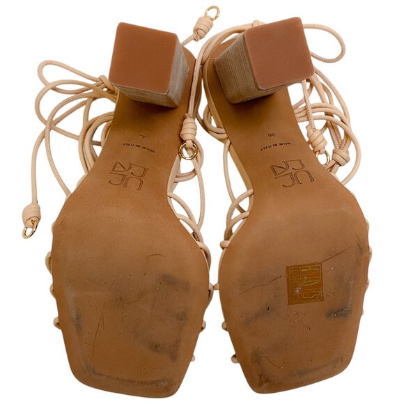 Ulla Johnson Wheat Leather Leyna Knotted Sandals - Picture 6 of 8